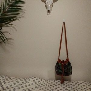 Aztec print shoulder bag